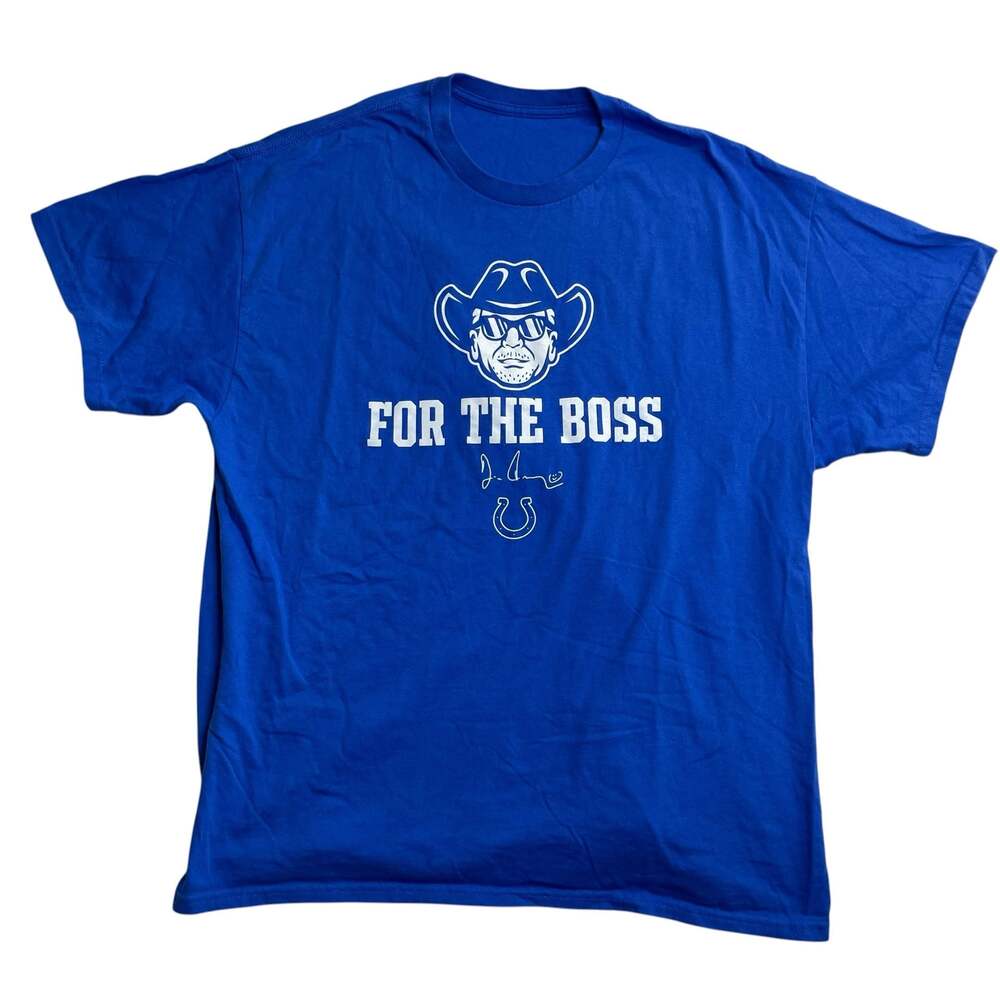 Indianapolis Colts Jim Irsay “For The Boss” Graphic T-Shirt Blue XL